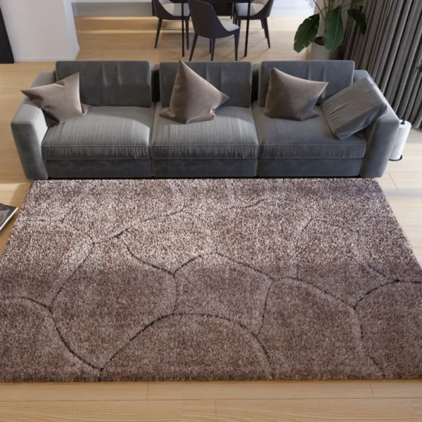 thảm trang trí FL1002 màu nâu lông xù