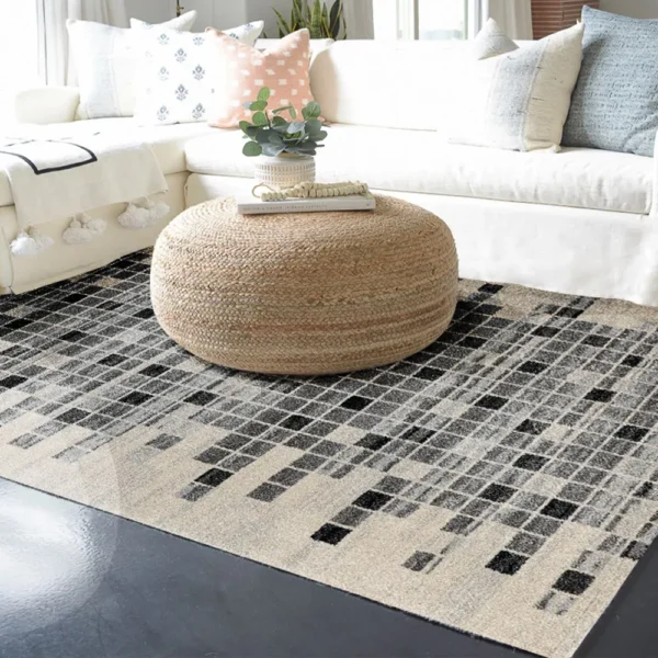 thảm trang trí A400A-FTB33 họa tiết ô vuông