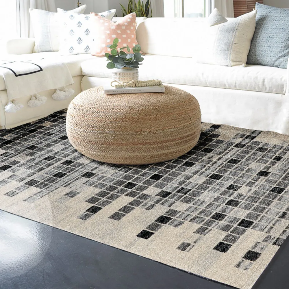 thảm trang trí A400A-FTB33 họa tiết ô vuông