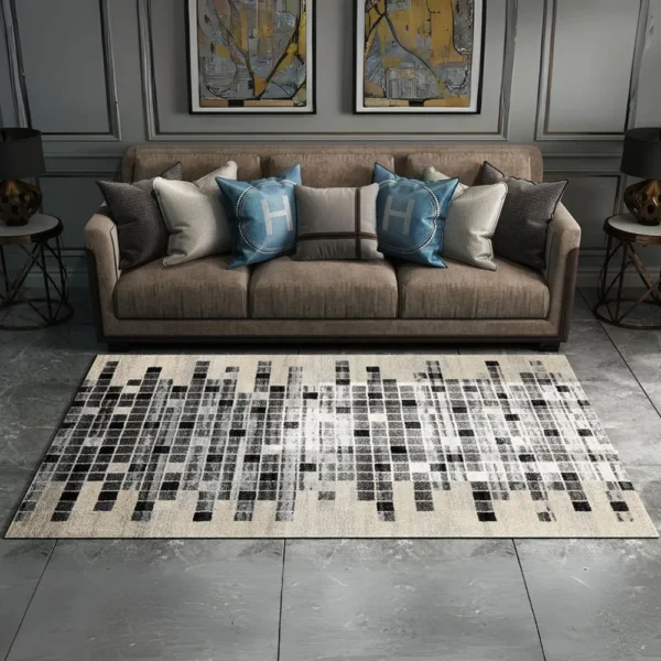 thảm trang trí A400A-FTB33 họa tiết ô vuông