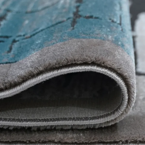 thảm trang trí AU1001 họa tiết trừu tượng màu xanh