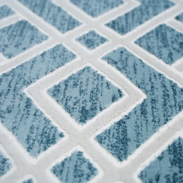 thảm trang trí AU1002 họa tiết đối xứng màu xanh ngọc