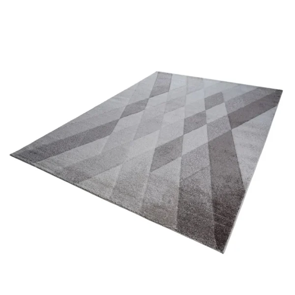 thảm trang trí PR1001 màu xám họa tiết hình học hiện đại