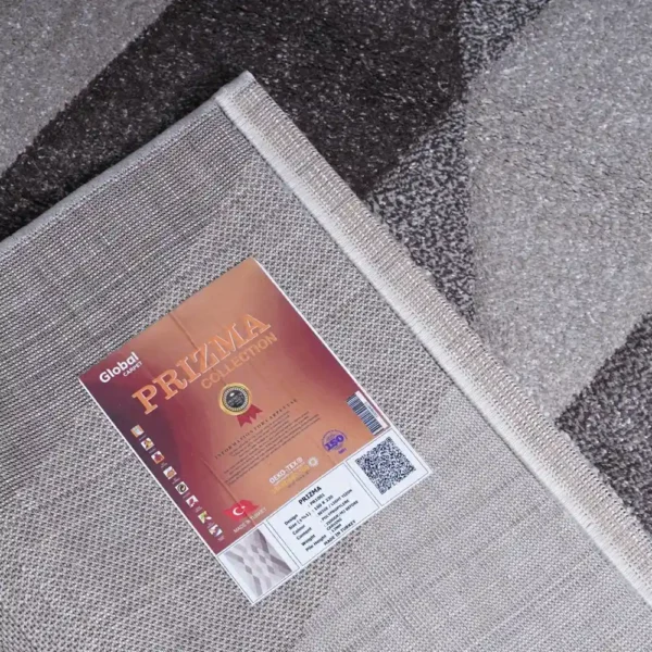 thảm trang trí PR1001 màu xám họa tiết hình học hiện đại