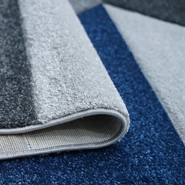 thảm trang trí PR1002 màu xanh đen họa tiết hình học