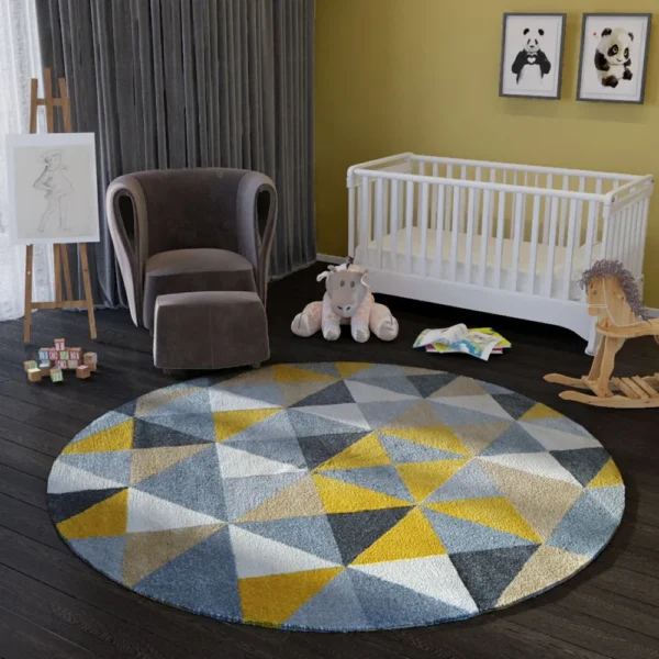 Thảm trang trí RE1001D hình tròn đa sắc