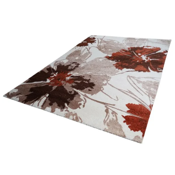 Thảm trang trí RE1003 họa tiết hoa màu đỏ