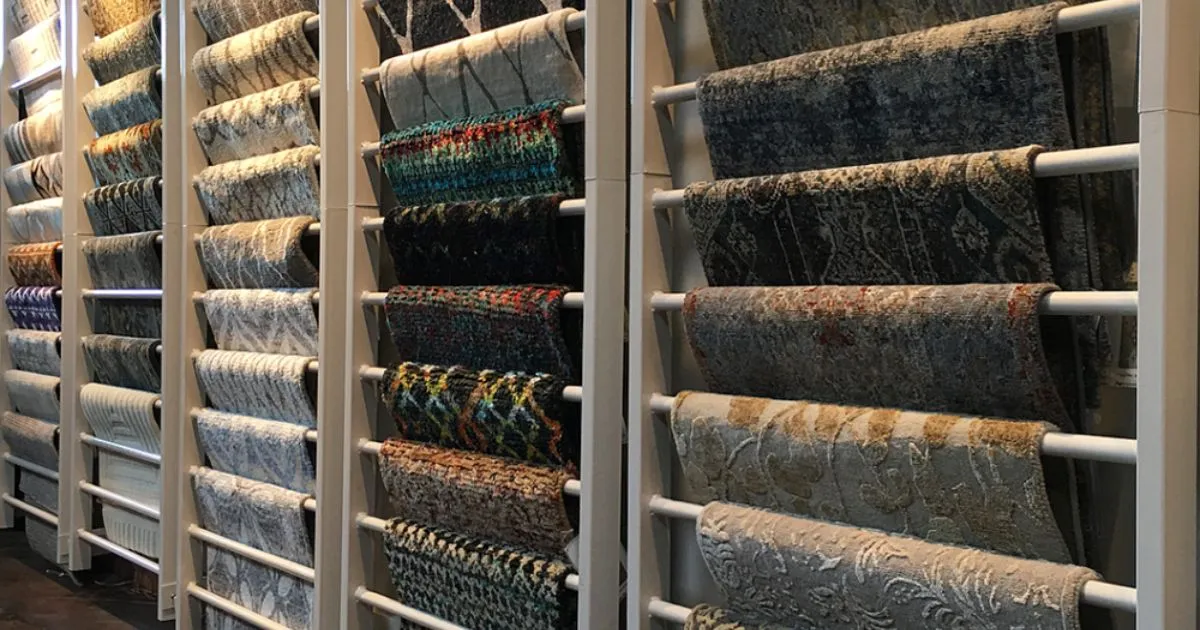 hách hàng trải nghiệm thảm dệt tay tại showroom TPHCM