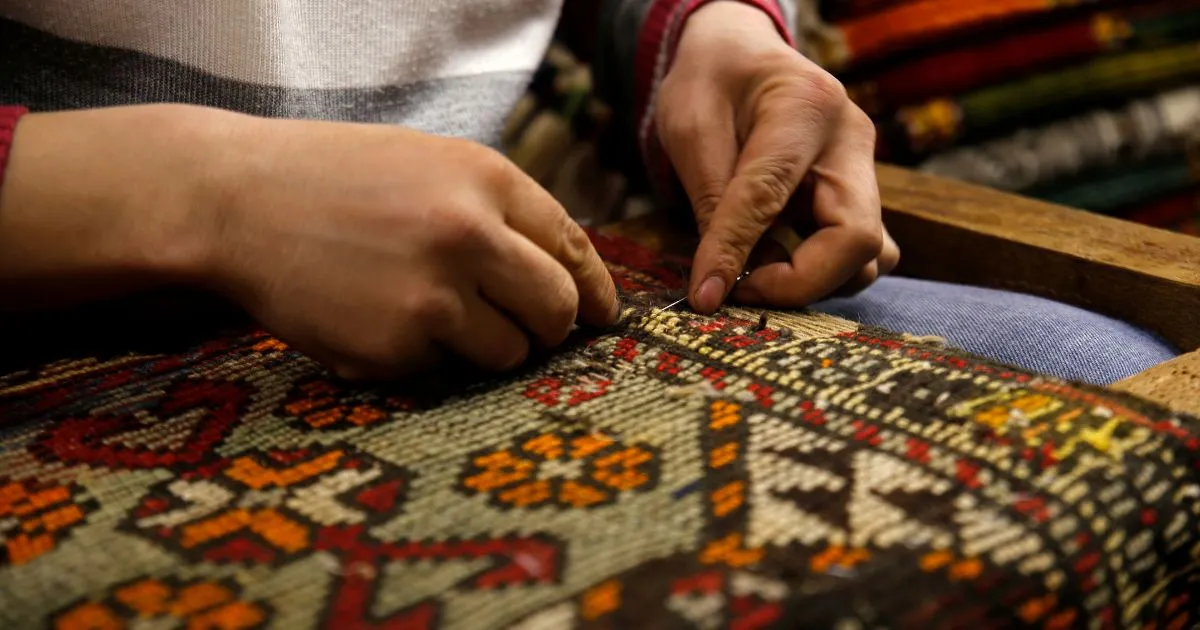 quy trình dệt thảm thủ công