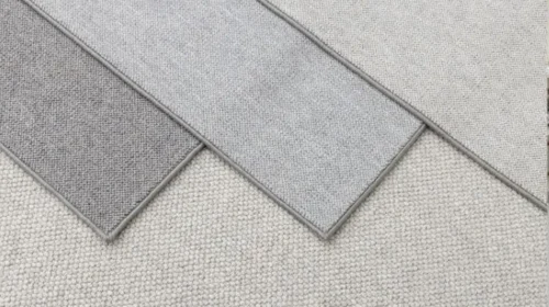 Thảm dệt máy Diamond wool blend đơn sắc kiểu flatweave.